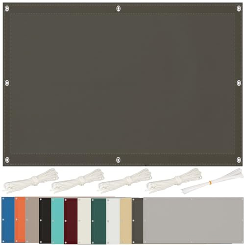 Toile Ombrage Exterieur 0.6x1m, Voile Dombrage Rectangulaire Imperméable Bache Ombrages, Filet Ombrages, Protection Solaire Polyester pour Patio Jardin avec Oeillets et Cordons, Gris Foncé