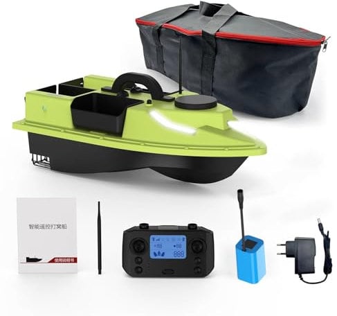 CTLNEON GPS Fishing Bait Boat 3 catapult bays, Bait Boats for Carp Fishing with GPS Positioning 500M Bait Boat with LED Night Light (Yellow)