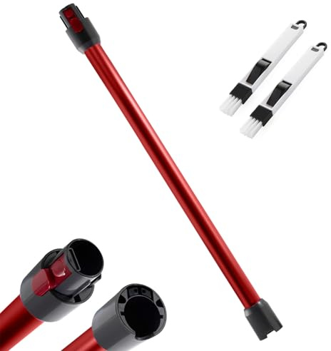 Verlängerungsrohr kompatibel mit Dyson V7 V8 V10 V11 V15 - Ersatz Teleskop-Saugrohr für Dyson, Starres Verlängerungsstange mit 2-in-1 Bürste, Zubehör für Staubsauger, Rot