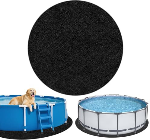 Mat de Sol Rond Tapis Piscine Rond Anti-crevaison [Diam 12-27 ft] Protection Durable pour Piscine Tubulaire & Gonflable | Résistant UV/Intempéries (Square 1.5mx1.5m)