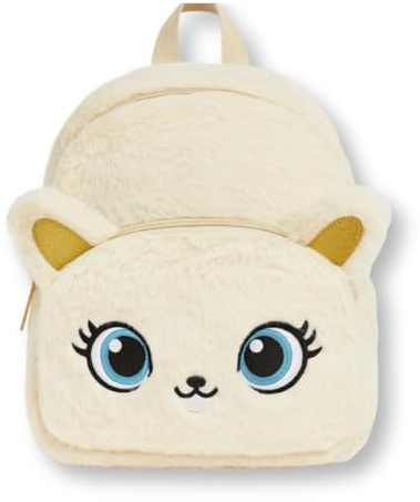minimutz Kindergartenrucksack Panda Mädchen, flauschiger Rucksack Kinder Plüsch, Freizeitrucksack klein Kindergarten Kita mit Vordertasche, 26x23x7 cm, 4L