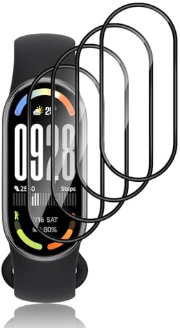 Funrae TPU Pellicola Protettiva Compatibile per Xiaomi mi Smart Band 10/Band 9 [4 Pezzi], Senza Bolle [Anti Graffi] Trasparente Ultra HD Protezione Schermo Protettivo Facile con Kit D'Installazione