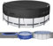 Bâche de piscine ronde pour piscine hors sol, résistante aux intempéries 210D, avec boucle de rangement et piquet, 3,7 m