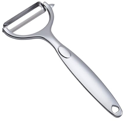 Edelstahl Kartoffelschäler - Zweischneidig Pendelschäler, Sparschäler für Gemüse & Obst, Edelstahl, Extra Scharf - Von LokoBatii