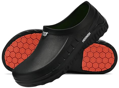 MEIAGDT Zuecos de Trabajo para Mujer y Hombre, Zapatos de Cocina Antideslizantes, Impermeables, para Restaurante, jardín, enfermería, Servicio de Alimentos, Resistentes al Aceite