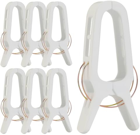 Cozary 6 Pezzi Grandi Mollette per Bucato, Plastica Clothes Pegs Resistenti, 10.6 cm Larghezza Apertura, Mollette per Coperte e Piumoni Spessi