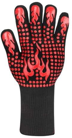 Guanti da barbecue antiscivolo ignifughi, guanti da forno a microonde, guanti da forno ignifughi, resistenti al calore estremo, 300-500 gradi centigradi(GRAY)