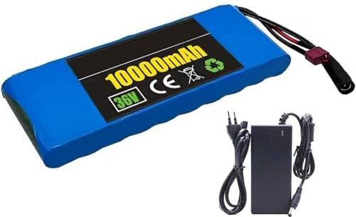 36V 10Ah Electric Bike Battery with BMS Protection, Electric Scooter Battery, Lithium Ion Ebike Battery Pack with Charger XT30+JST