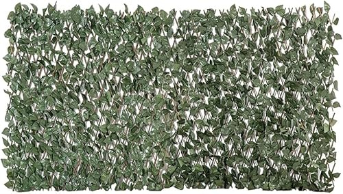 RHMM Artificial Maple Leaf Fence Screen on Willow Trellis 1m x 2m Ivy Hedge Expanding Privacy Screen for Garden, Walls, and Indoor/Outdoor Décor Best for Garden Privacy Cover Walls