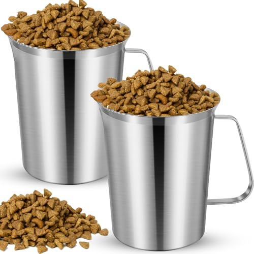 Ashmacdo 2 cucharadas de comida para perros, 2 tazas, tazas medidoras de alimentos para perros, gatos o pájaros, moldeadas por inyección y aptas para lavavajillas