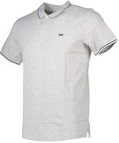Lee Men's Pique Polo T Shirt, Ecru (Sharp Gray Mele 03), M UK