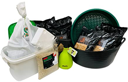 XXL Wurmzucht - mit 0,5 kg Wurmmix (ca. 600 St.) Riesen-Rotwürmer - Dendrobena, incl. Zuchtbehälter (mit Zuchtbox) Angelwürmer, Futterwürmer, Regenwürmer, Würmer, Angelköder, Lebendköder, Wurmfarm