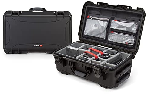 NANUK 935 Wasserdichter Hartschalenkoffer Mit Gepolsterten Trennwänden und Organizer für Deckel - Mit Rädern - Schwarz