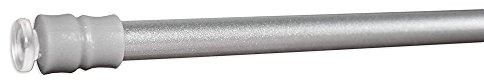 Klemmfix Klemmstange für Fenster Tür Gardine Länge 100-140 cm ausziehbar Scheibenstange ohne Kleben - silber - chrom matt