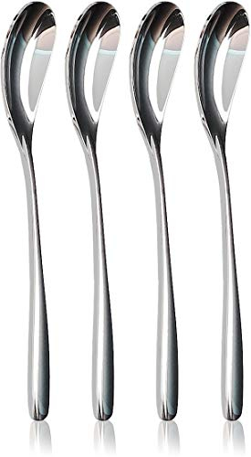 NobleEgg Eierlöffel für weich gekochte Eier, Kaffee, Desserts, 18/8 Edelstahl, 14 cm, 4 Stück
