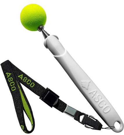 ASCO Target Stick - Target Stab für Hunde Katzen Targettraining - Targetstick ausziehbar mit Softball - Edelstahl Targetstab mit Teleskopfunktion, weiß