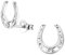 Monkimau Damen Ohrringe Hufeisen Ohrstecker aus 925 Sterling Silver echt Silber mit Zirkonia
