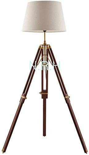 Lampadaire trépied moderne en bois pour salon chambre à coucher studio lampe (sans abat-jour)