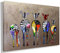 MJEDC Banksy Bilder Leinwand Zebra Herd Colourful RearsGraffiti Street Art Leinwandbild Fertig Auf Keilrahmen Kunstdrucke Wohnzimmer Wanddekoration Deko XXL (70x120cm(27.6x47.2inch))