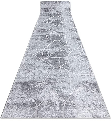 rugsx Modernen Preiswert Läufer MEFE, Läufer Strukturell, Marmor - Zwei Ebenen aus Vlies Grau 80x600 cm