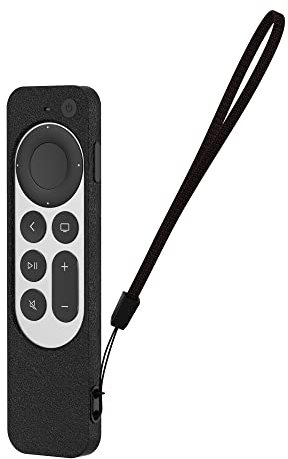 BoLuo Cover for 2021 Apple TV 4K Remote Control,Case for Siri Remote 2nd Gen/Apple TV 6 Gen Shell Pounch Replacement Silicone New Sleeve Skin Holder Protective Grip Protector Accessories (black)