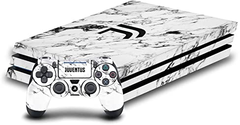 Head Case Designs Offizielle Juventus Football Club Marmor Weiss Kunst Vinyl Haut Gaming Aufkleber Abziehbild Abdeckung kompatibel mit Sony Playstation 4 PS4 Pro Console and DualShock 4 Controller