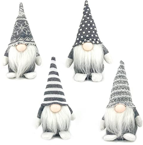 DUJSRZL Weihnachtszwerge aus Plüsch, Asche | Gestrickt, Weihnachtsmann, Handgefertigt, Tischdekorationen, Wohnkultur, Dekoration für Tischkamine