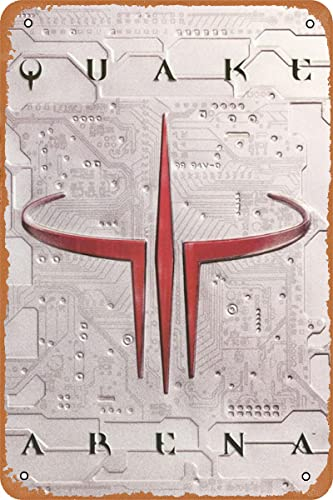 Clilsiatm Quake III Arena Game Poster, Spiel-Metall-Blechschild, Vintage-Retro-Wanddekoration, 20,3 x 30,5 cm