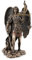 ROCKING GIFTS Figura Decorativa Religiosa, Arcangel San Miguel con Espada y Balanza, Resina Efecto Bronce Antiguo, Escultura Angeles Guardianes, 28 cm