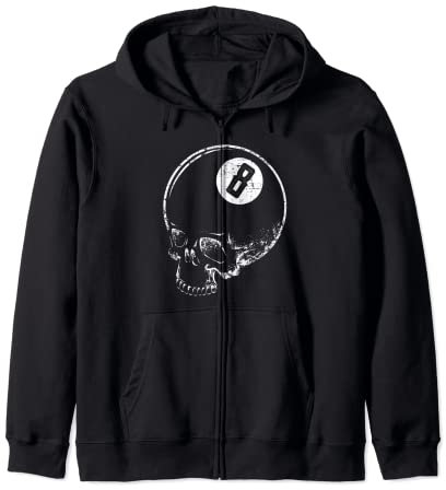 Billard Totenkopf Snooker Pool Kapuzenjacke