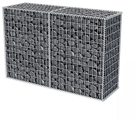 Keketa Gabionen-Körbe, Metall-Gabionen-Käfige mit 5 x 10 cm Netz für Steine, verzinkt, Garten-Dekor, Wand-Trennwand 150x50x100 cm