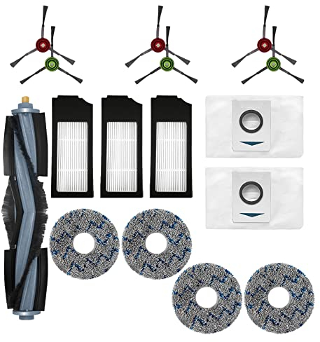 Filter Brush Mop Cloths Dust Bag Accessories Kit for Ecovacs DEEBOT X1 OMNI DEEBOT X1 TURBO Robot Vacuum Cleaner Replacement Parts (16 Pack)