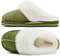 KuaiLu Hausschuhe Damen Flauschige Plüsch Lammfell Geschlossen Winter Warme Pantoffeln Frauen Kuschel Memory Fussbett Hause Slippers Rutschfest Feste Sohle Hüttenschuhe Indoor Outdoor. Grün 41
