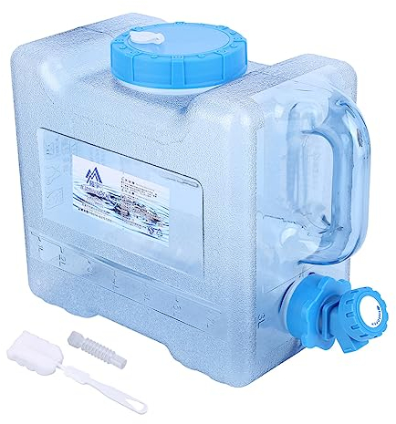 Starnearby Bidon d'eau avec Robinet 6L-18L, Réservoir d'eau Potable, Jerrican Alimentaire Camping, Conteneur d'eau sans BPA avec Tuyau et Brosse pour Camping, Randonnée, Barbecue, Pêche (8L)