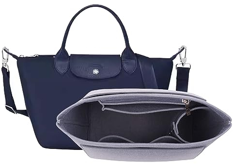 D.DUO Taschen-Organizer, Geldbörsen-Einsatz-Organizer für Longchamp Le Pliage Neo Umhängetasche (Grau, S)