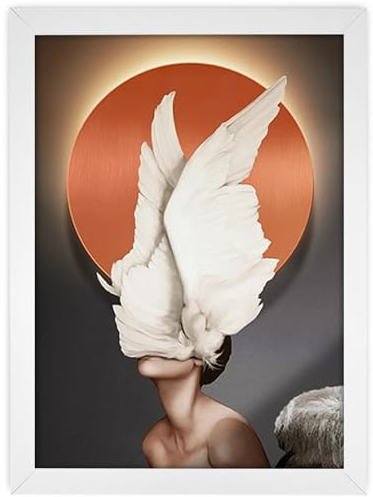 Diompirux Blanc A4 21 x 30 cm bois naturel Cadre Photo, verre Plexiglas de Haute Qualité, pour posters et Photos, pour l'affichage de la Chambre du Salon, décoration murale à suspendre