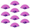 sourcing map Folding Fan Vintage Handheld Fans Plastic Folding Hand Fan Craft Folding Fan for Halloween Party Wedding Dancing Decoration Gifts 42x23cm/16.54x9.06,Pack of 10 (Purple)
