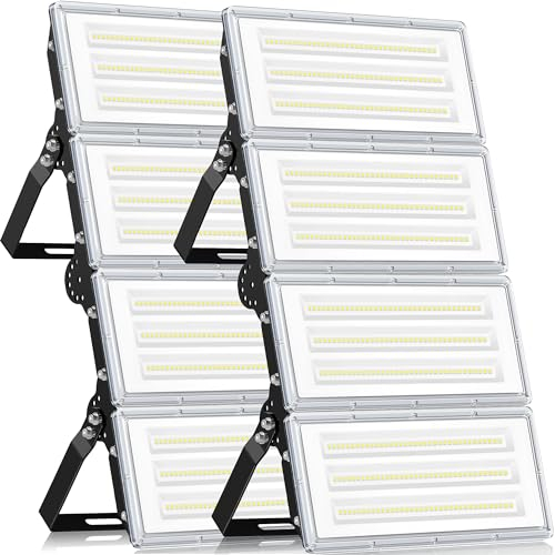 YIQIBRO LED Strahler Außen 400W 2 Stück, 40000LM Superhell Fluter Außen, Aussenstrahler Wasserdicht IP67, 6500K Außenstrahler LED Scheinwerfer mit Trafo 85-265V für Garten, Garage, Fabrik, Sportplatz