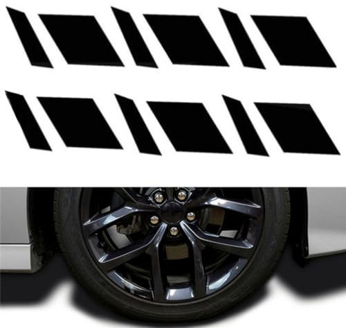 6pcs Auto Felgen Aufkleber,kompatibel mit BMW X5 F15 F85 E70 E53 G05,Rad reflektierende Aufkleber,1-Black