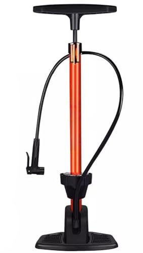 Fahrradpumpe mit Hohem Druck und 16 Bar/230 Psi Manometer – Boden-Fahrradpumpe, Kompatibel mit Presta- und Schrader-Ventil – Fahrradreifenpumpe für Rennrad, MTB, Hybrid, Bälle…,Orange
