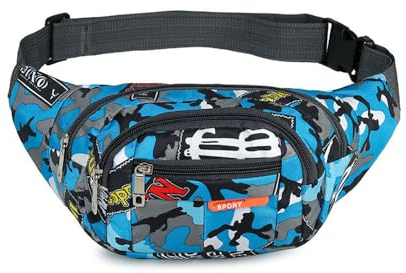 Semazz Waist Gürteltasche,Camo Wasserdicht Bauchtasche Camouflage Hüfttasche Nylon Geldgürtel für Männer Kinder Jungen Laufen Wandern Reisen Sport