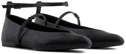 Armani Exchange Female Miriam, Ankle Strap Ballet, Black, 39
