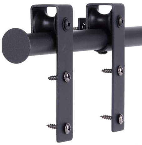 Quincaillerie Kit de Rail pour Porte Coulissante,Mini Rail Porte Coulissante pour Placards,Système de Rail Porte Suspendue pour Meubles TV Armoire de Rangement (Double Porte, 200cm/6,5FT)