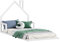 IDIMEX Bodenbett ELOA mit Hausdach 90x200 cm weiß Kiefer massiv, Montessori-Kinderbett, Montessori-Möbel