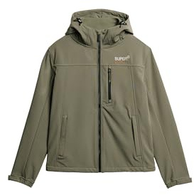 Superdry Herren Ripstop Softshell Trekker Kapuzenjacke Blassolivgrün XL