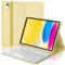IVEOPPE Teclado iPad 10 Generación 2022/11 Generación A16 2025 (10.9/11 Pulgada), Funda Teclado Español Ñ Desmontable Inalámbrico Bluetooth para iPad 10/11Generación 2022/2025, Amarillo