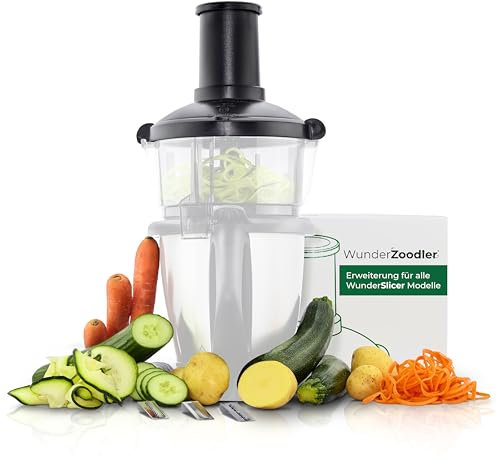 Wundermix - WunderZoodler® • Spiralschneider-Erweiterung für WunderSlicer • Kompatibel mit Thermomix TM5 & TM6 und Monsieur Cuisine MC Trend & MC Connect • Zoodles Maker