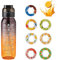 Air Bottiglia d'acqua 1000ml Sport Air Borraccia con 7 Cialde Aromatiche, Senza BPA Borracce Tritan Cialde Aromi Frutta Profumate Borraccia Prova di Perdite Tazza d'acqua con Cannuccia (Nero)