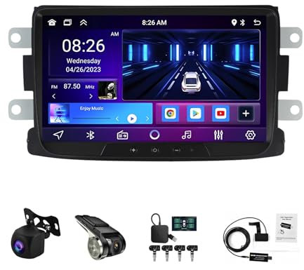 Android 13 Car Stereo For Renault Duster Dacia Sandero With Bluetooth 8 Inch Touch Screen With Wireless Carplay GPS Navigation WiFi Reverse Camera Support Steering Wheel Controls(W1 1+32G)