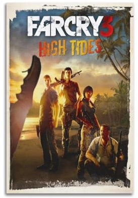 WYBRBHR Videospiel-Poster Far Cry 3 - Kunstdruck auf Leinwand - Moderne Wanddekoration für Schlafzimmer - 40 x 60 cm